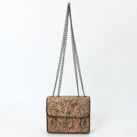 Tooled Leather Purse with Chain