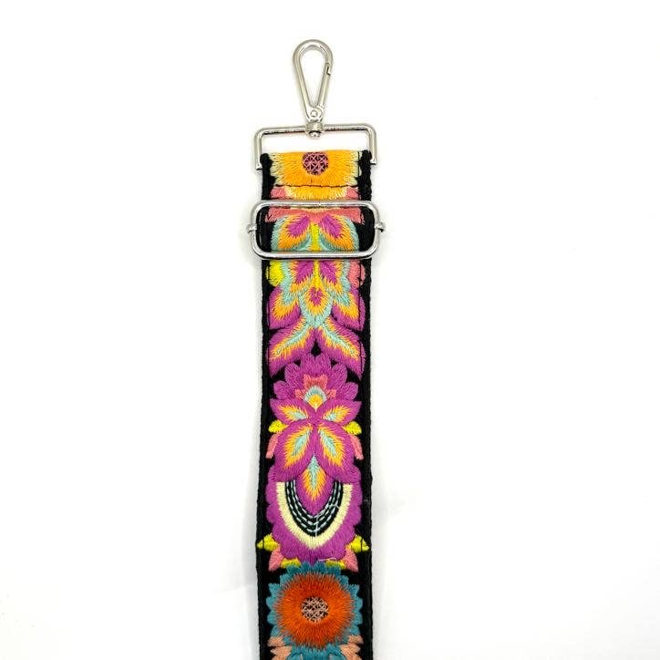 Textured Floral Adjustable Purse Strap