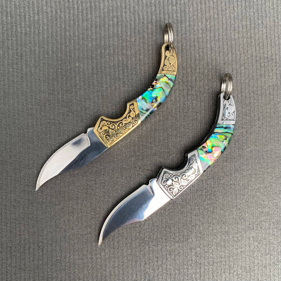 Shell Inlaid Portable Foldable Knife