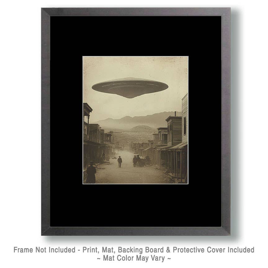 Flying Saucer Over Old West Town