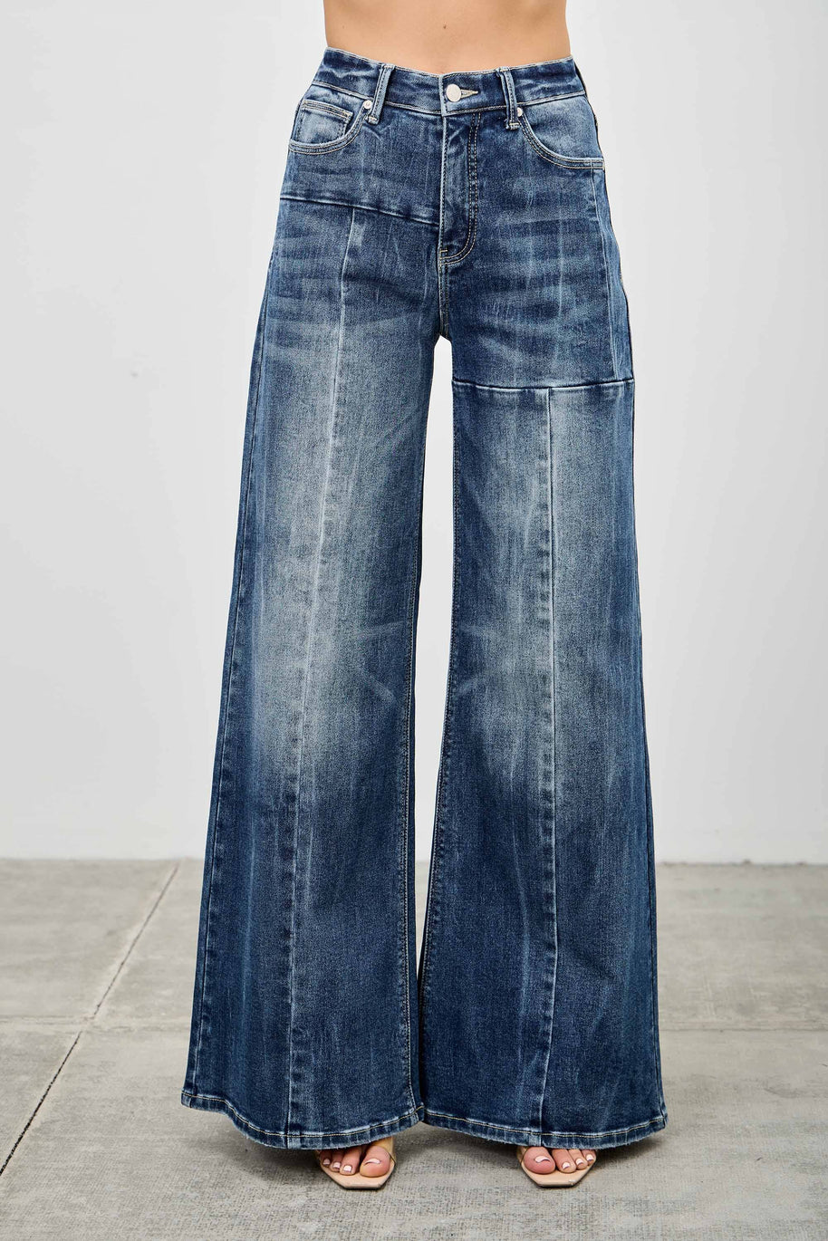 Mid-Rise Wide Leg Jeans