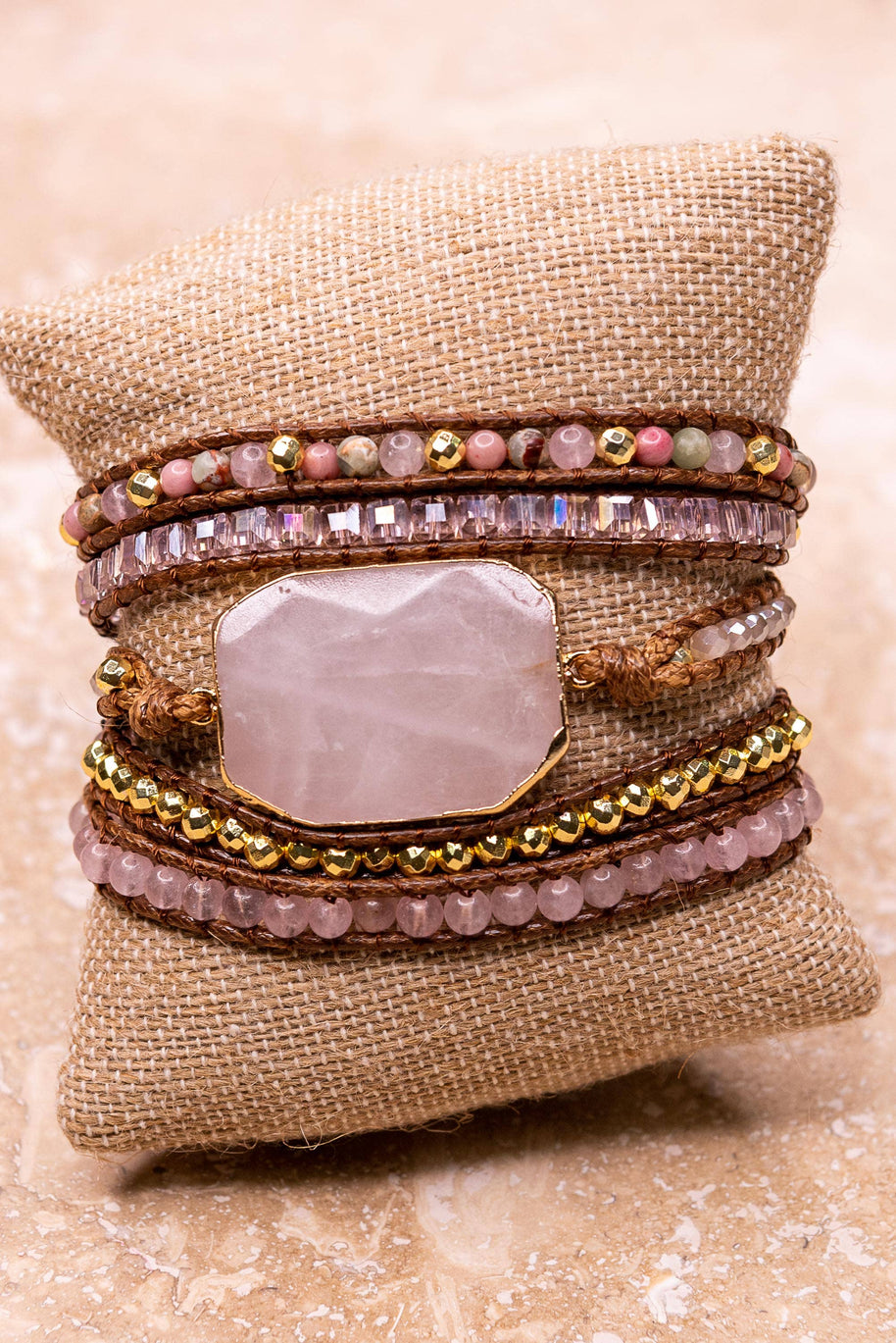 Kelly Wrap Bracelet: Jasper/Brown