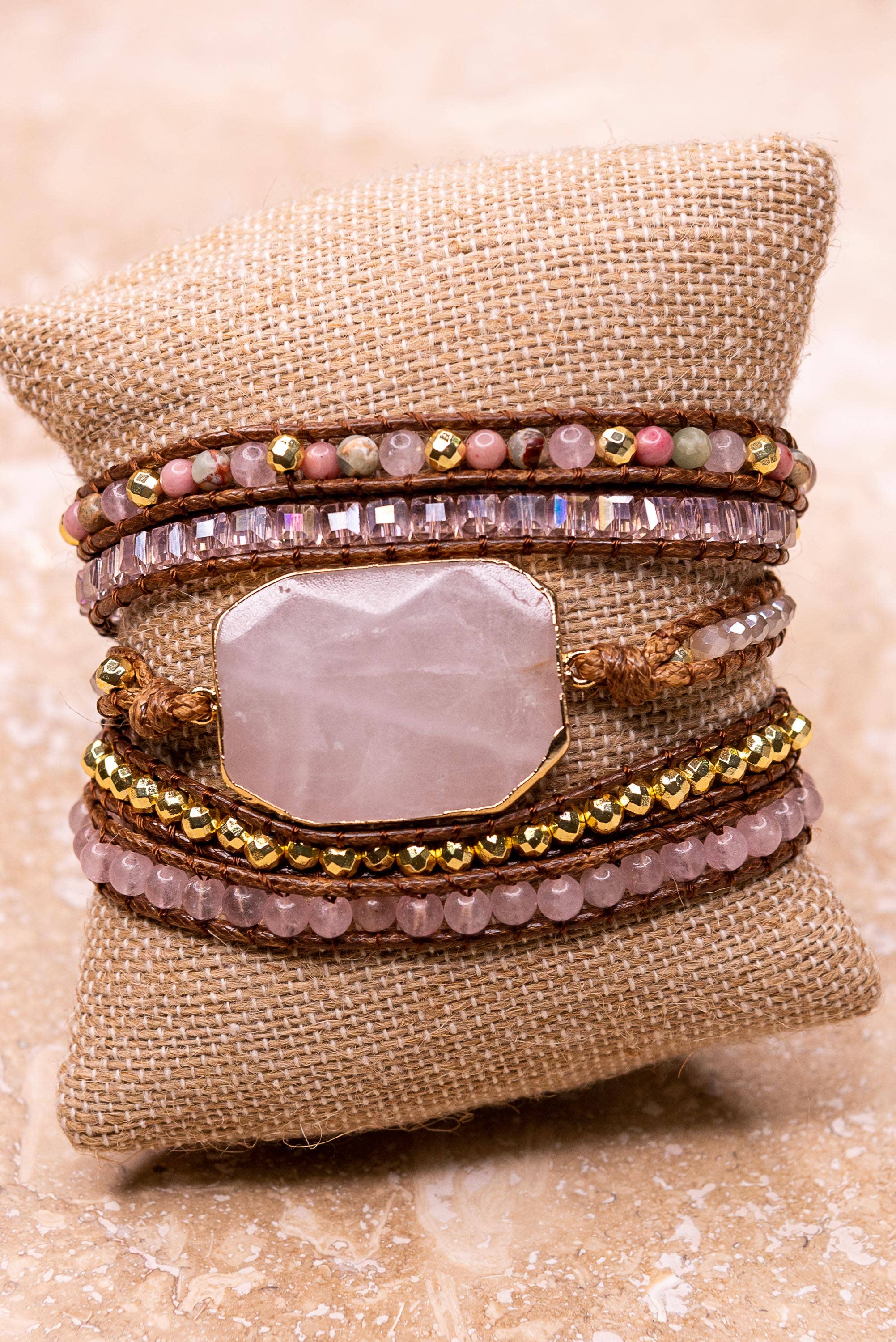 Kelly Wrap Bracelet: Jasper/Brown