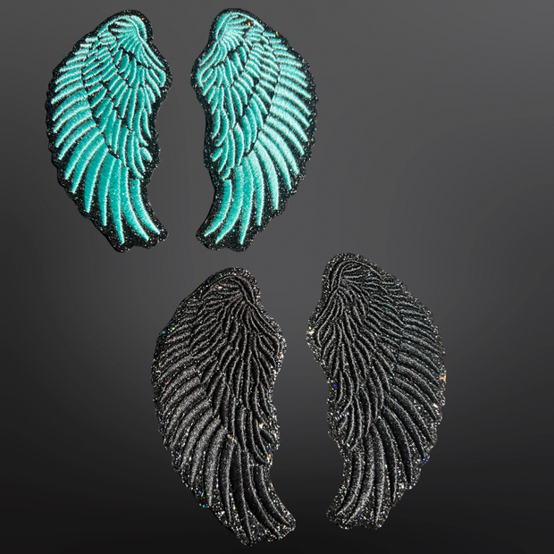 Western Iron On Trucker Hat Patch - Angel Wings
