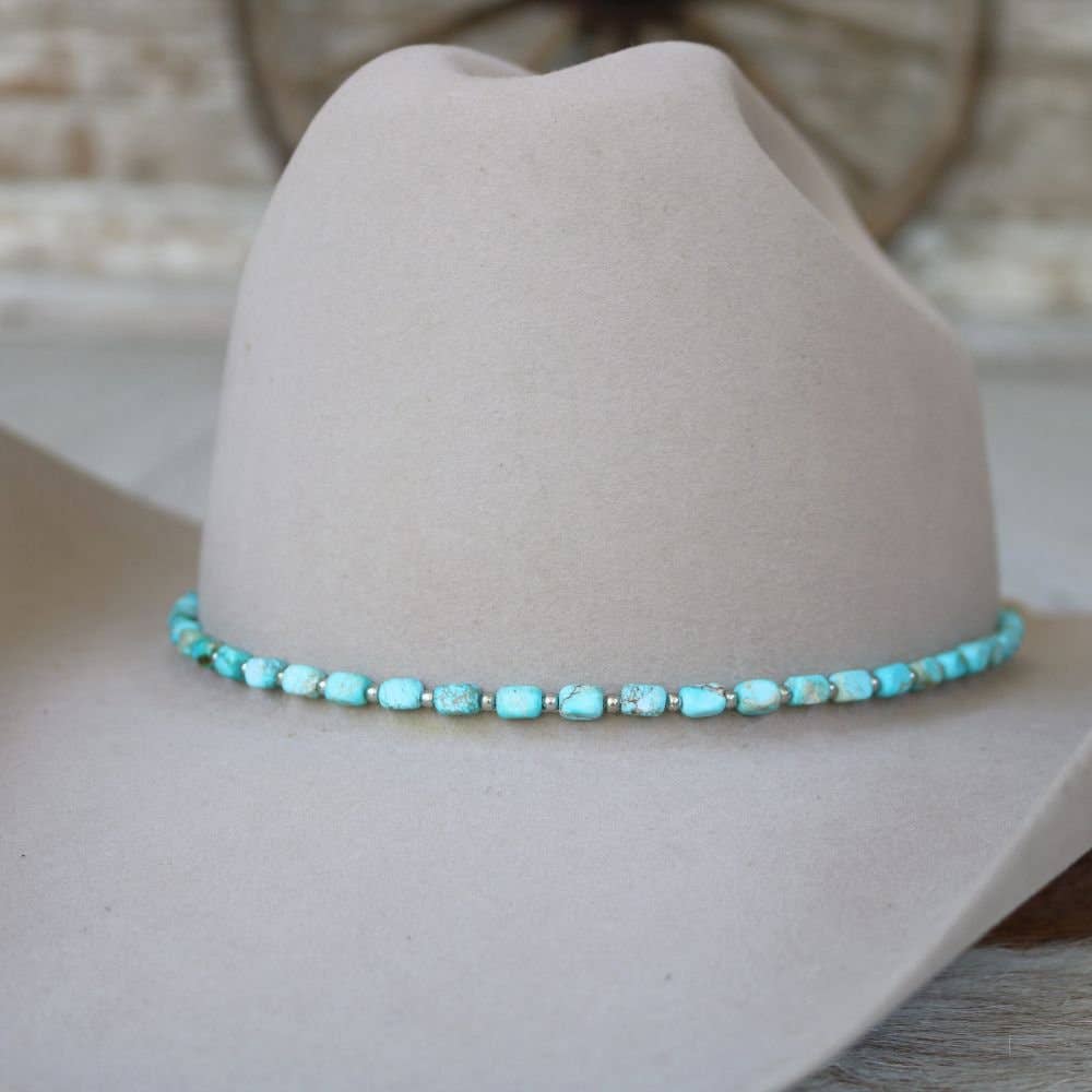 Chunky Turquoise Stone Hat Band - West