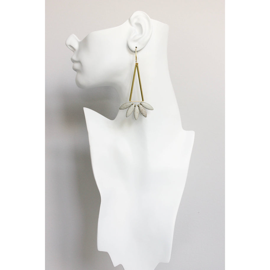 Gray Lotus Dangle Earrings