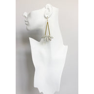 Gray Lotus Dangle Earrings