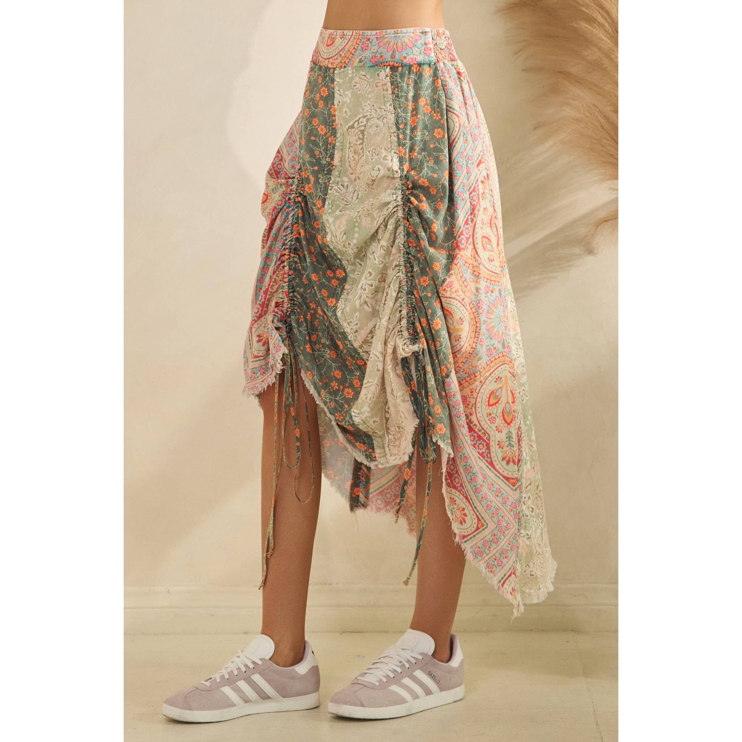Cinched Patch Mini-Skirt
