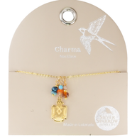 Charma Gold Phoenix Necklace with Stone Bauble Charms