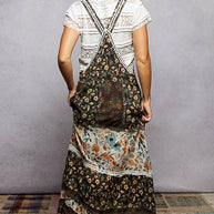 Floral Suspender Dress, Black