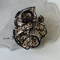 Leopard Bow Flower Claw Clip