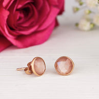 Pebble Stud Earrings - Rose Gold