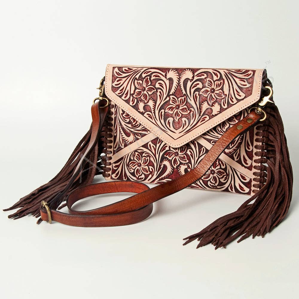 Tooled Leather Envelope Purse
