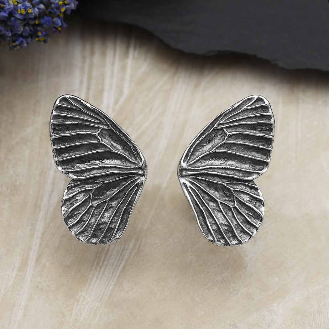 Dimensional Butterfly Post Earring 19x12mm