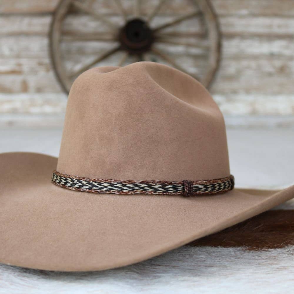 5-Strand Braided Horsehair Hat Band, Buckskin