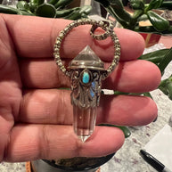 Himalayan Crystal Quartz Pointed Pendant, Handcrafted