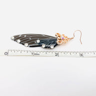 Black Cicada Rhinestone Wings Earrings