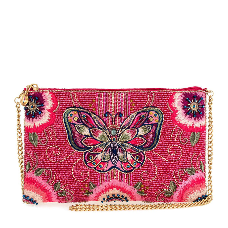 Social Butterfly Beaded Butterfly Mini Crossbody Handbag