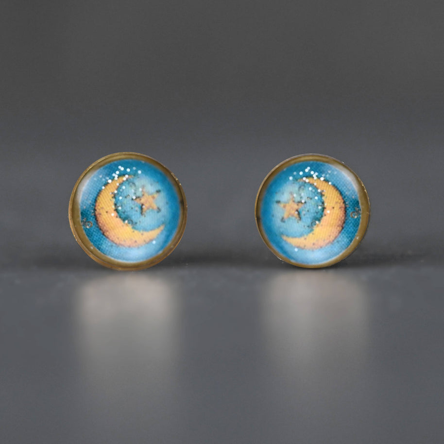 Moon & Star Picture Studs