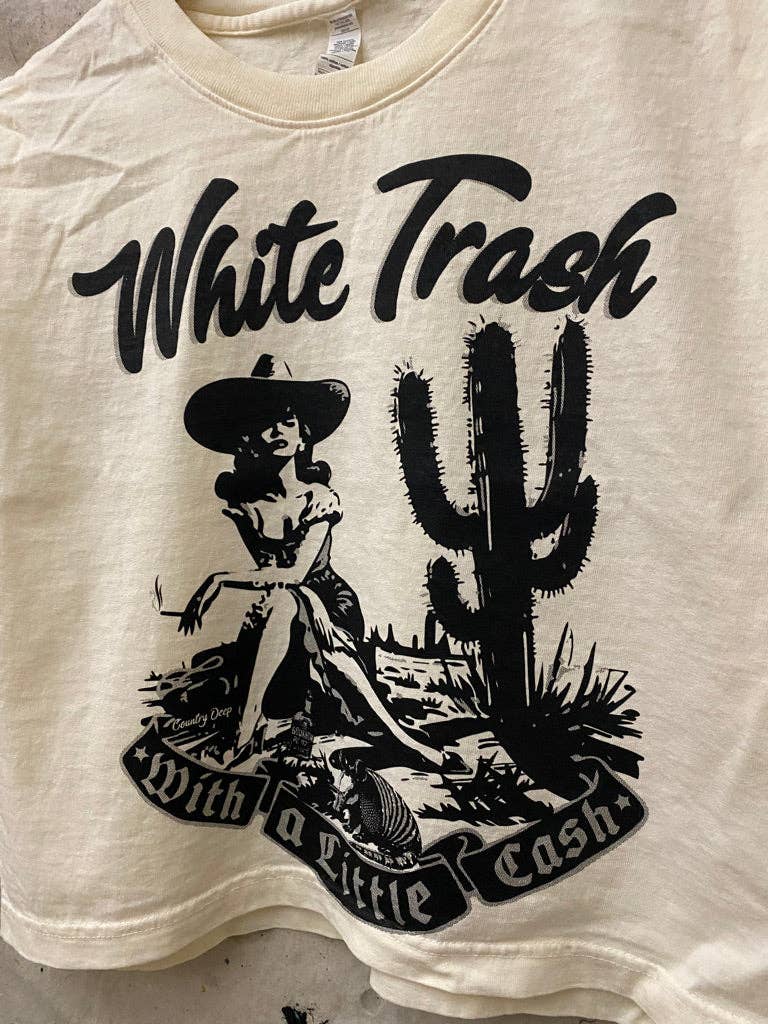 White Trash Boxy Midriff Muscle Top