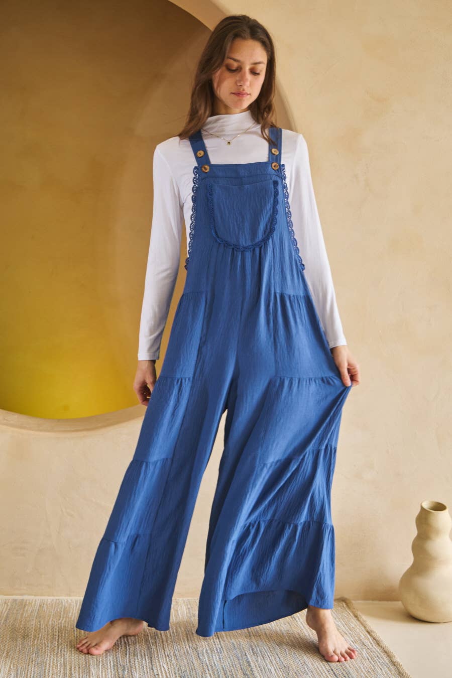 Tired Wide Leg Overall