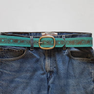 Western Hand Painted Floral Tooled Belt