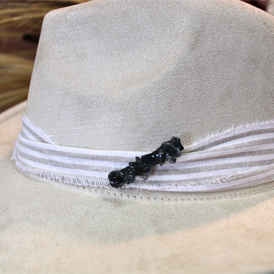 Handmade Black Crystal Hat Clip