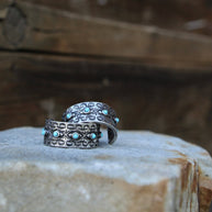 Wide Ear Hoops with Turquoise 0589