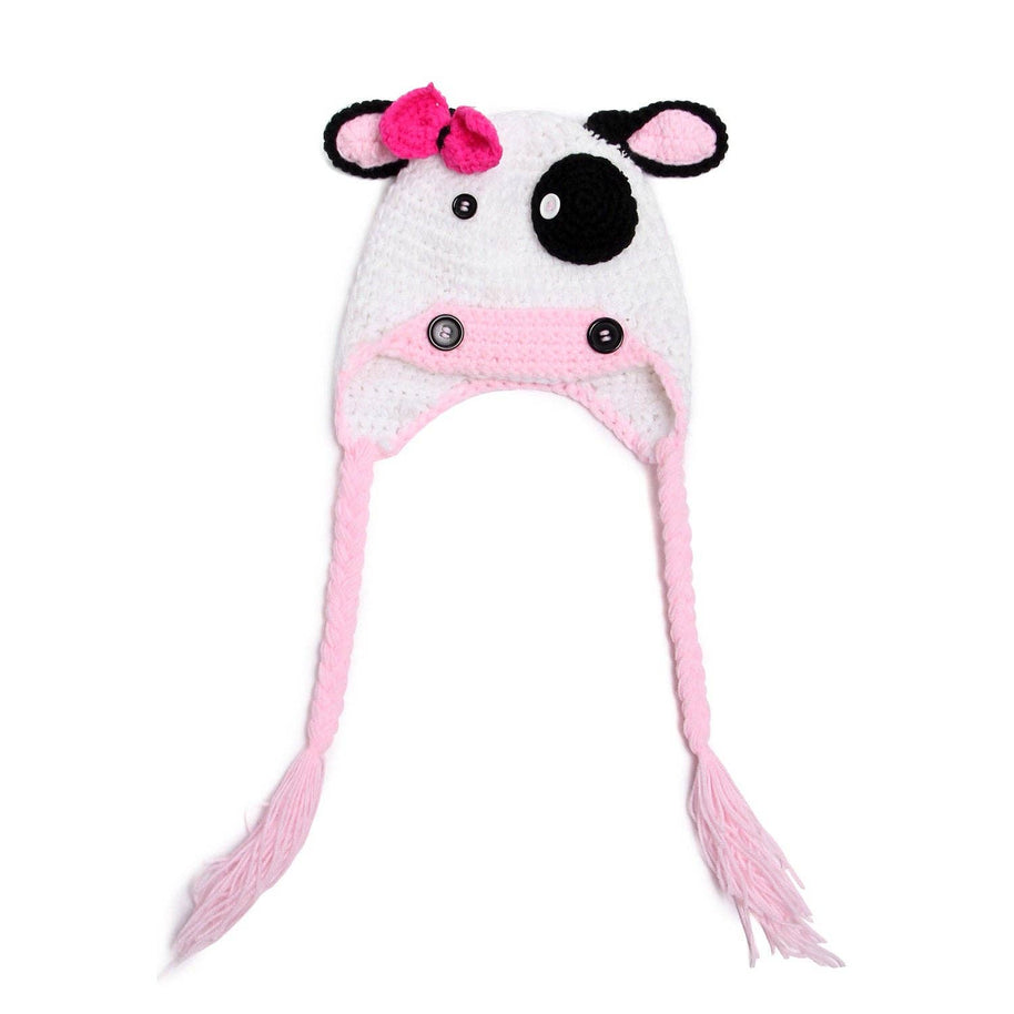 Baby Pink Cow Knit Hat