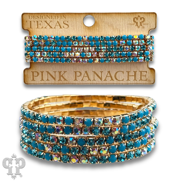 Prong set rhinestone bead bracelets, several colors