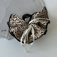 Leopard Bow Flower Claw Clip