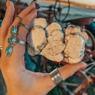 Marietta White Slab Stone Belt Buckle