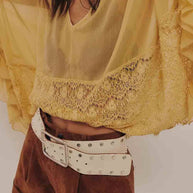 Lace Ruffle Batwing Blouse