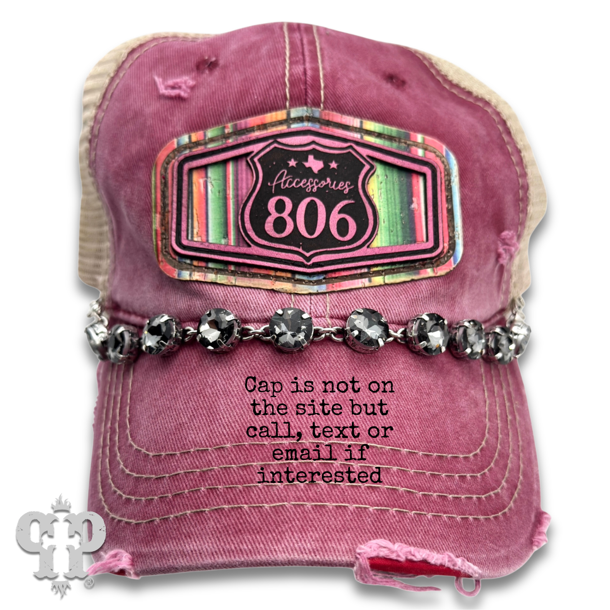 Small rhinestone trucker hat chain
