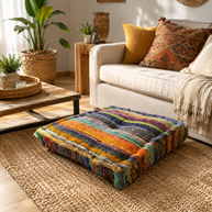 Handmade Square Floor Pillow, 16x16