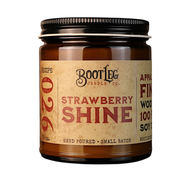 Strawberry Shine - 8oz. Soy Wax, Wood Wick Candle