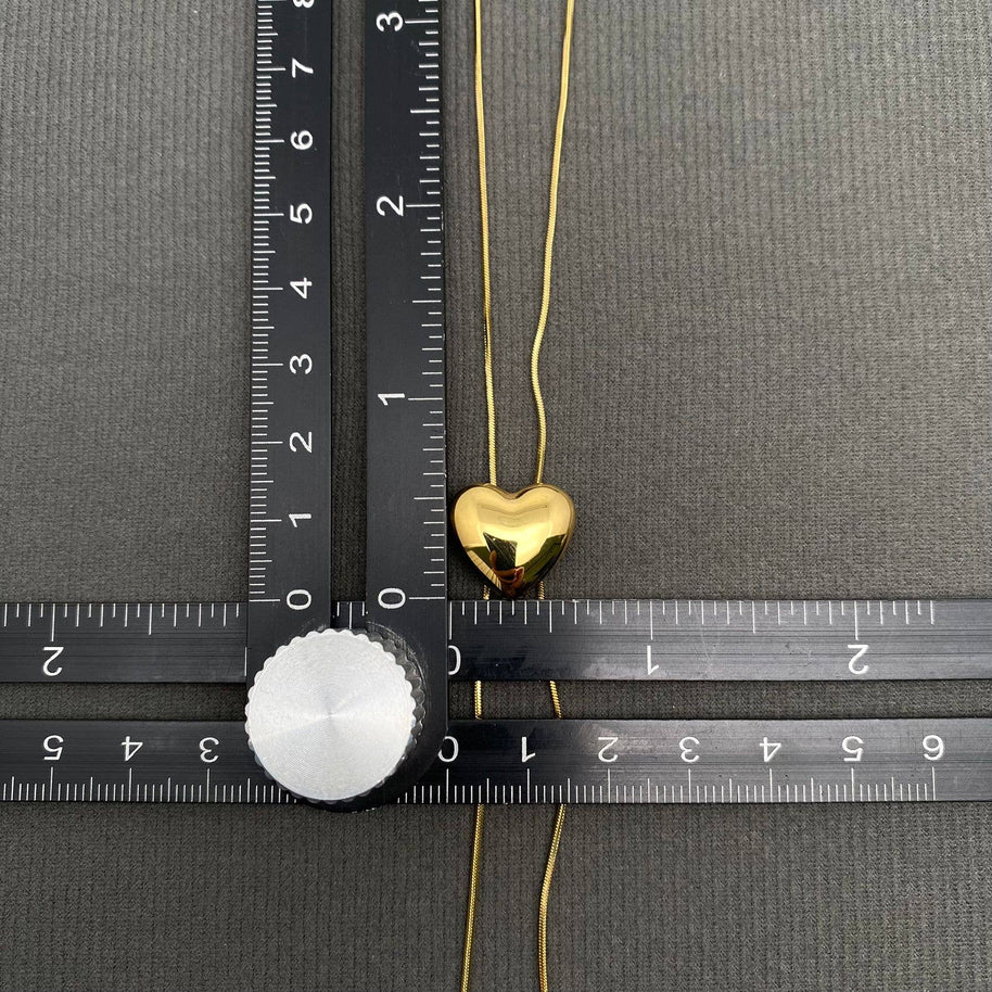 Glossy Heart 18K GP S.Steel lariat Necklace