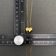 Glossy Heart 18K GP S.Steel lariat Necklace