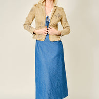 Denim Western Blazer, Taupe