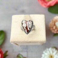 Love Is In The Air Heart Slab Ring