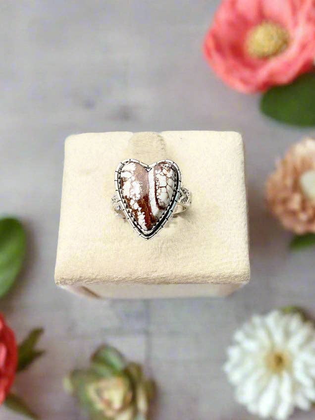 Love Is In The Air Heart Slab Ring