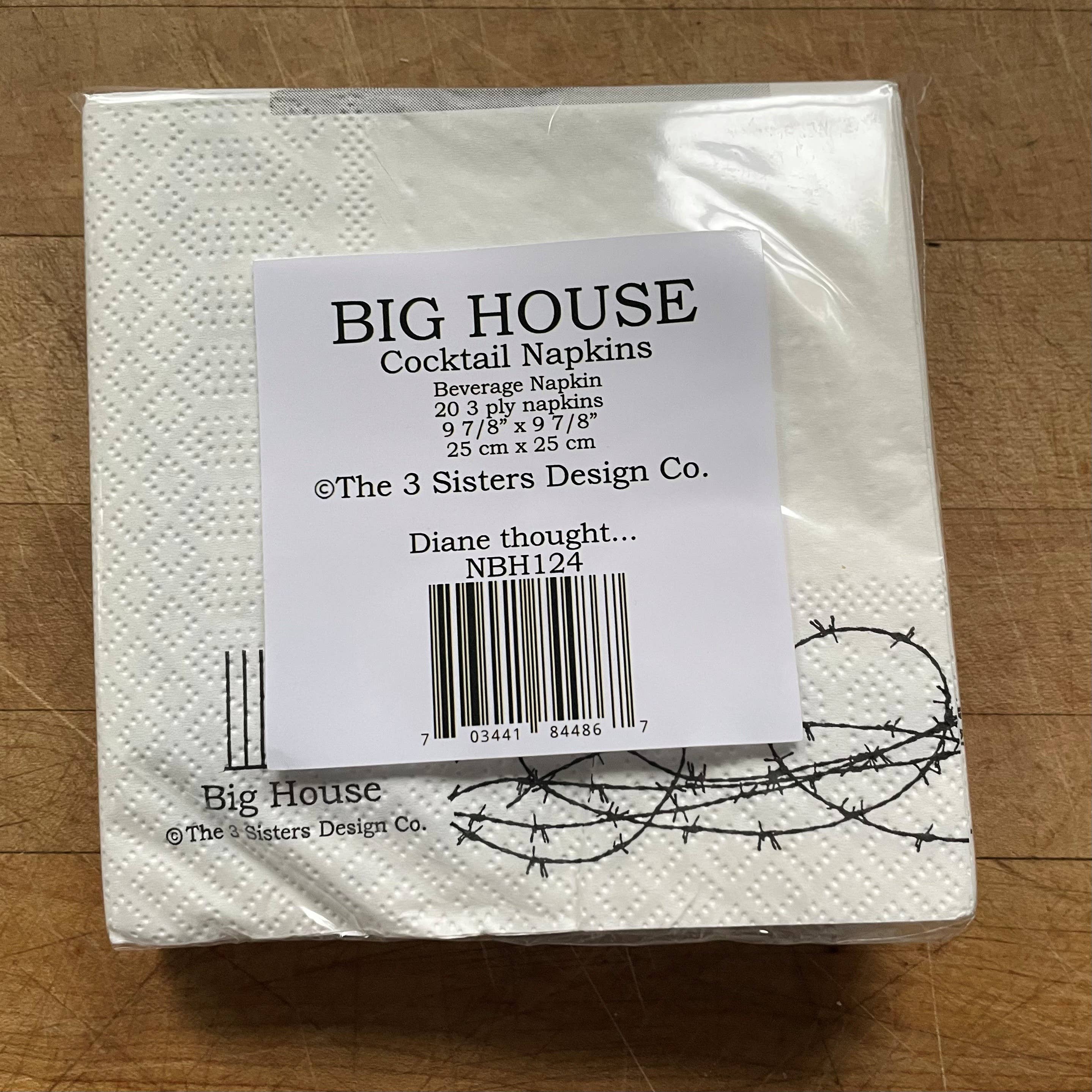 Big House Cocktail Napkins, Diane thought drinking...