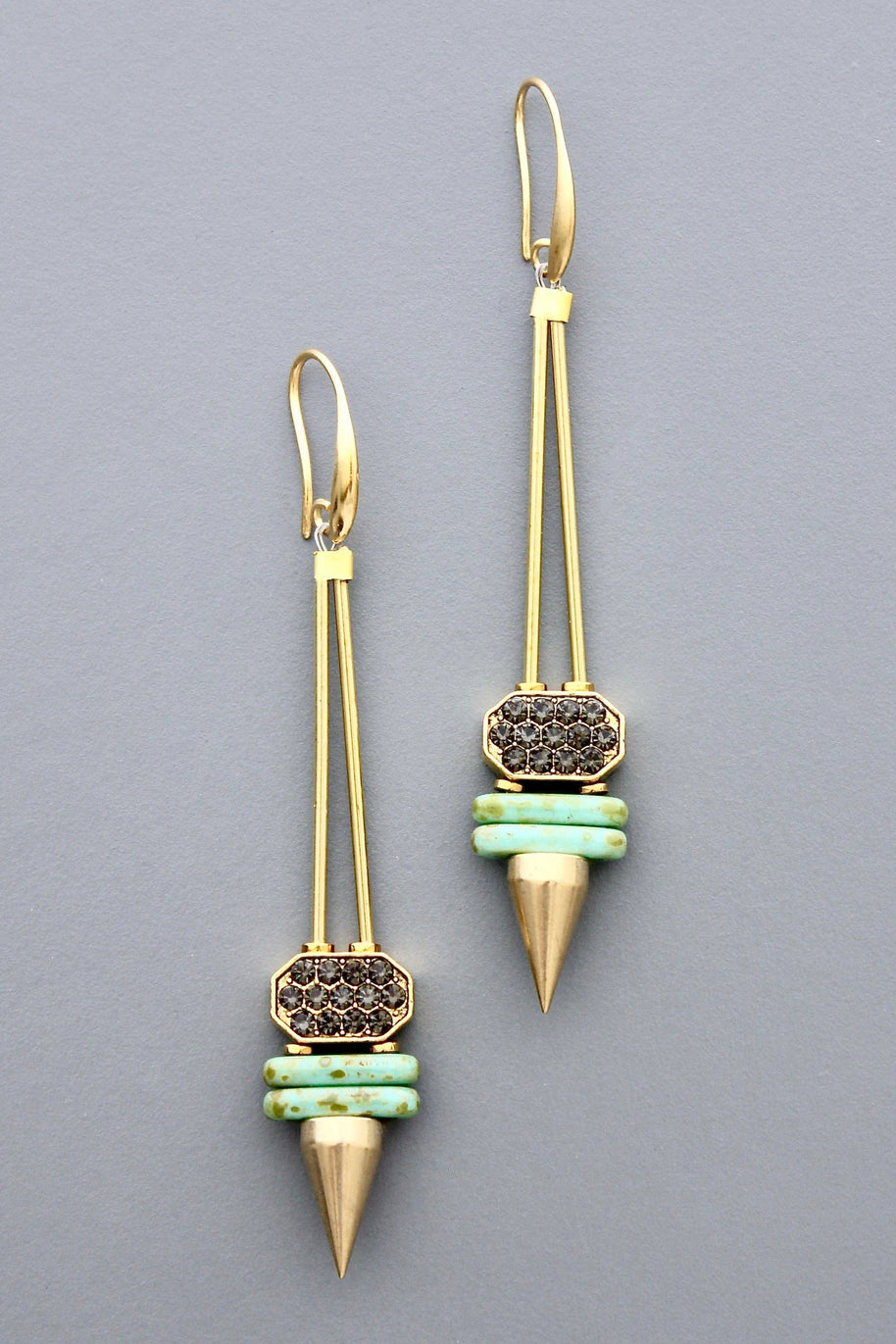 Turquoise and glass earrings