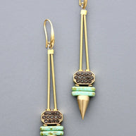 Turquoise and glass earrings