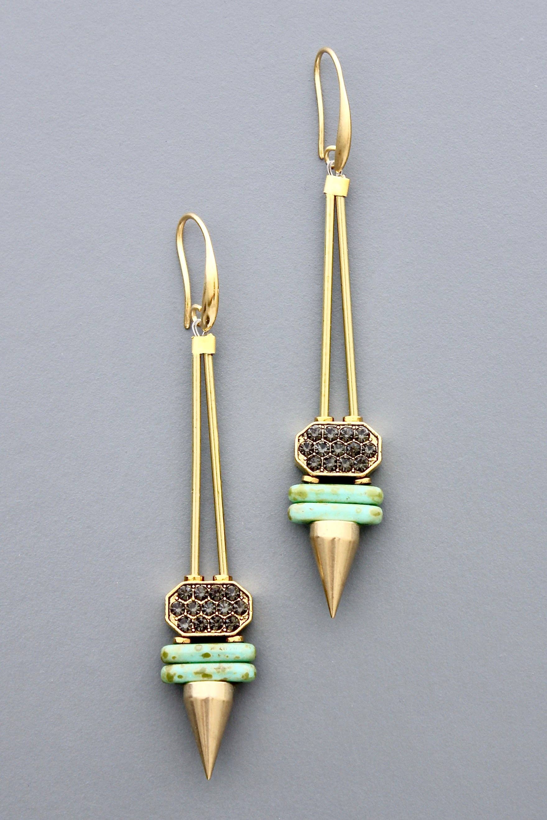 Turquoise and glass earrings