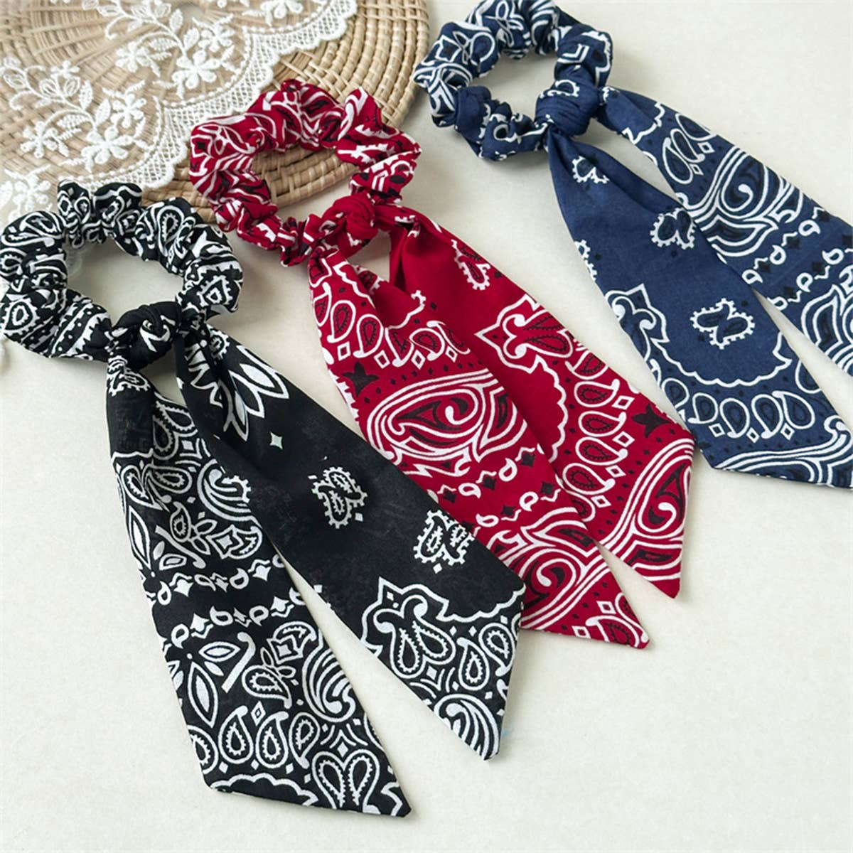Bandana Ribbon Scrunchie