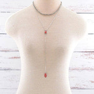 Turquoise Semi Stone Layered Lariat Necklace