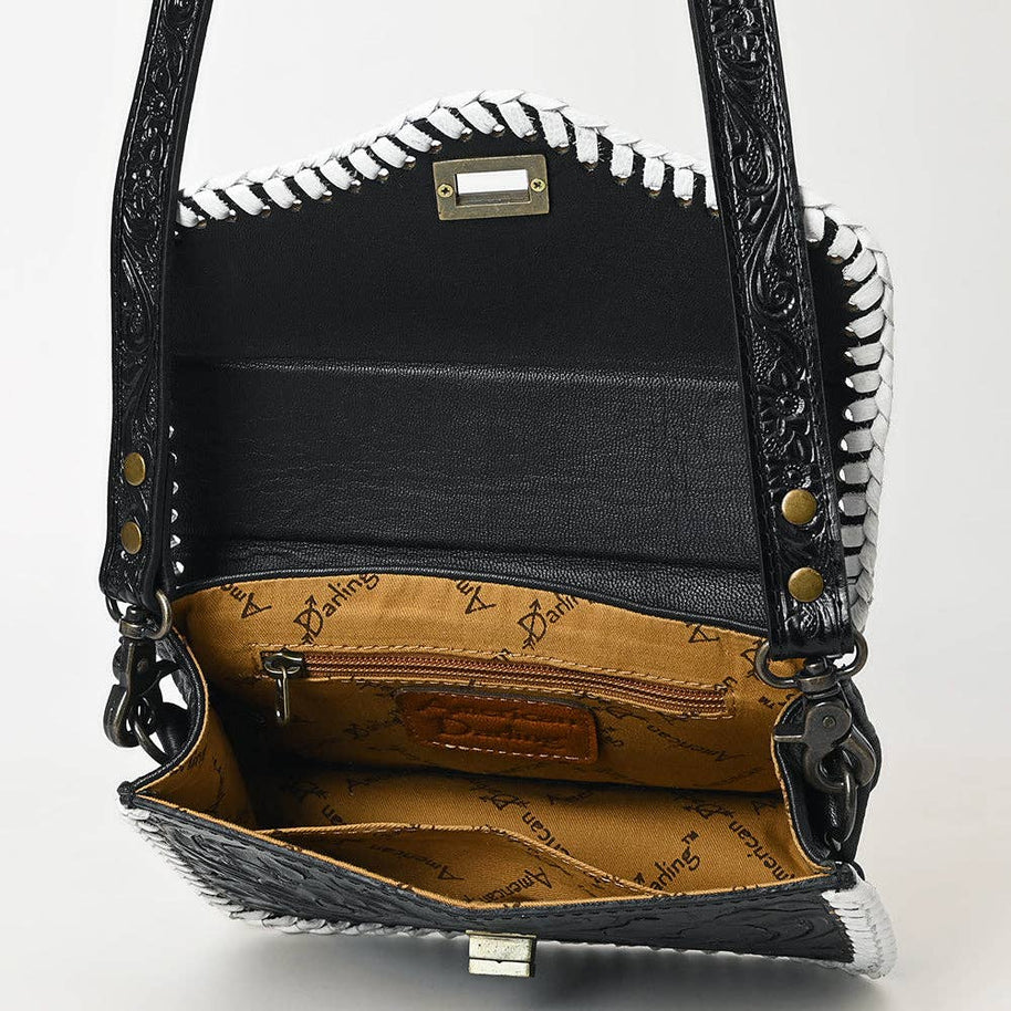 Black & White Tooled Leather Purse