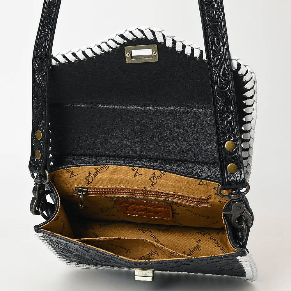 Black & White Tooled Leather Purse