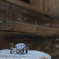 Wide Ear Hoops with Turquoise 0589